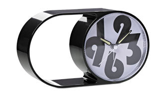 Reloj despertador, en negro/blanco. A9½xL1