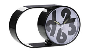 Reloj despertador, en negro/blanco. A9½xL1