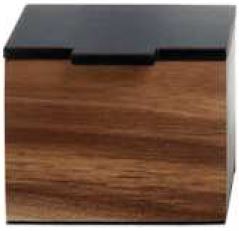 Caja de almacenaje Mano, madera de acacia/negro. A10xL15xF15cm.