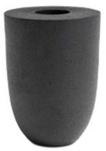 Jarrón Rough, negro. A19½xØ11cm.