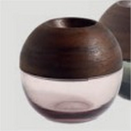 Tarro con tapa Toffee, morado/nogal. A9½xØ10cm