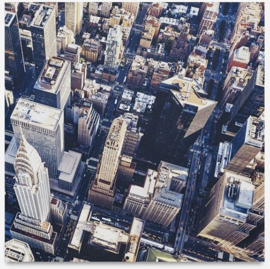 Impresiones en metal City, vista de Manhattan, varios colores. A40xL40cm.