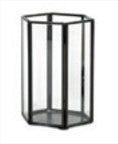 Farol Hexagon, negro antiguo. A15½x