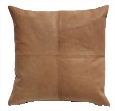 Cojín Leather, marrón. L43xL43cm.