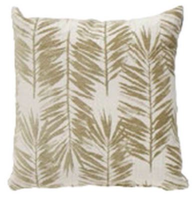 Cojin Fern, color aceituna/crema. L43xL43cm.
