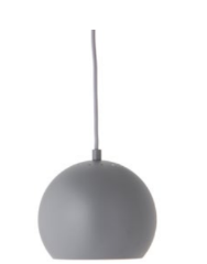 Lámpara de techo Ball, metal gris claro mate. Ø18cm.
