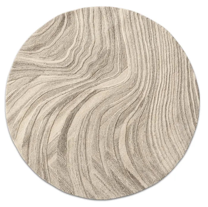 Alfombra Furrow, gris. Ø250cm.