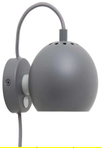 [Ball] Lámpara de pared Ball, metal gris claro mate. F1