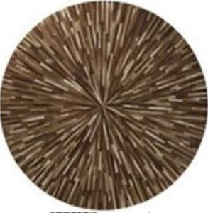 Alfombra Dimas, piel de vaca marrón. Ø230cm.