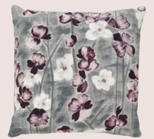 Cojin Flower, gris claro. L40xL40cm.