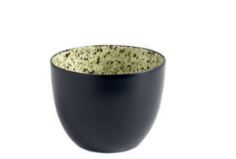 Candelabro para vela de té Glaze mix, negro/verde claro. A6½xØ8½cm.