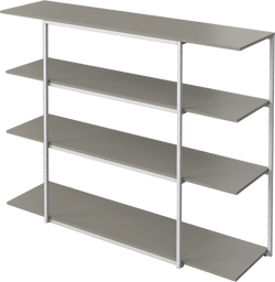 [Bordeaux - 6300] Consola Bordeaux, lacado gris ceniza mate/estructura lacada blanca mate. A96xL32xL125cm.