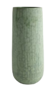 Jarrón Bloom, cristal verde. A34xØ14cm.
