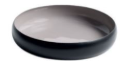 Bol Glaze, hierro negro/blanco pimienta. A6½xØ32½cm.