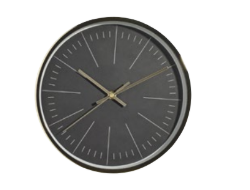 Reloj de pared Ova, negro/dorado. F4½xØ25cm