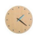 Reloj de pared, madera/azul, en caja para regalo. Ø28c