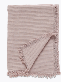 Manta Waffle, rosa antigua. L130xL180