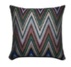 Cojín, """Zigzag"", verde bosque/azul cobalto". L43