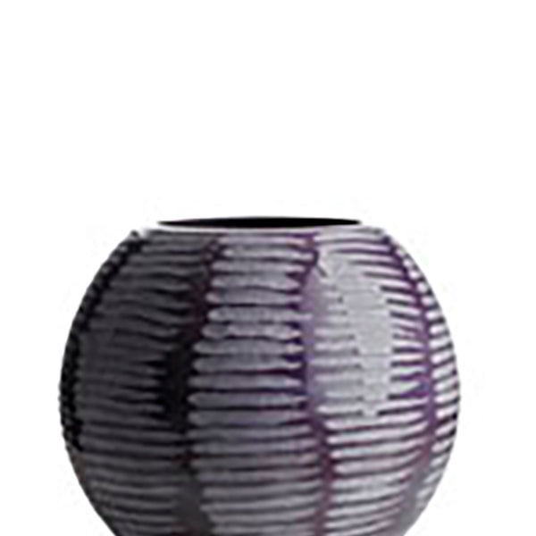 -x01 Vase with engravings, glass, opal purple, dia