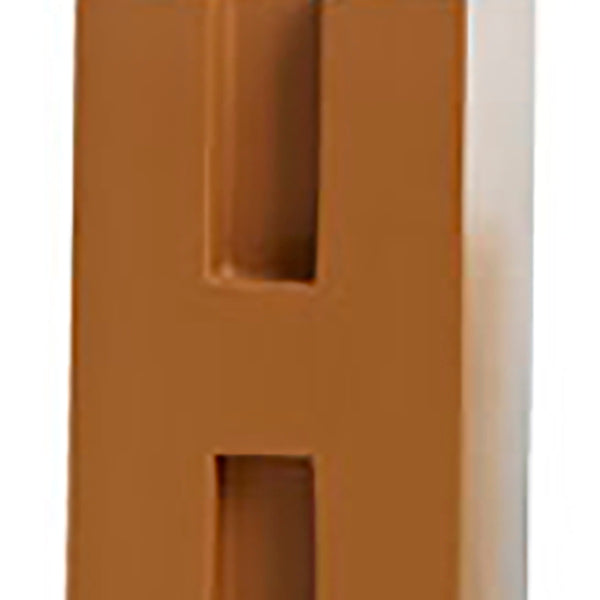 Candlestick stamp, H, light brown
