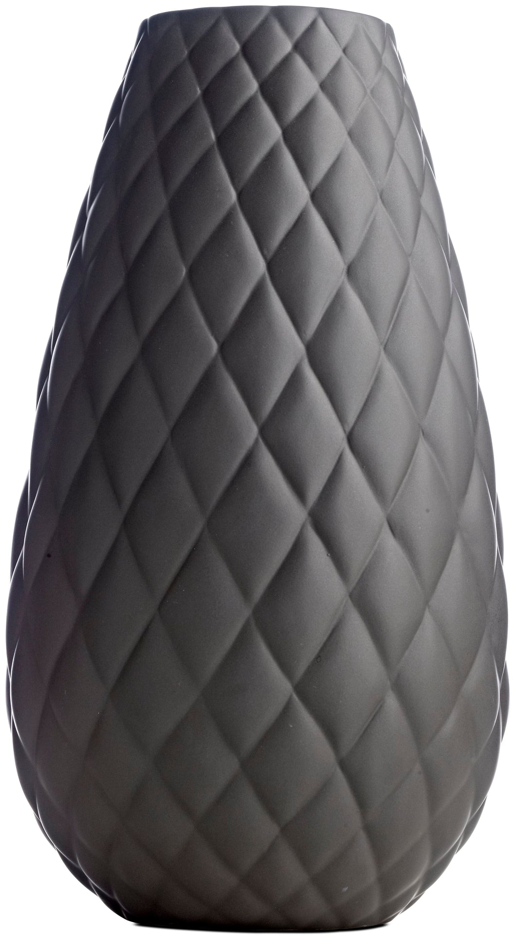 Jarrón Quilted, cerámica de gres gris marengo