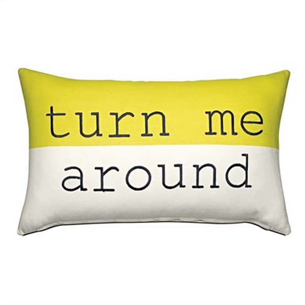 Cojín Turn me around, amarillo neón/blanco/negro L30xL50cm.
