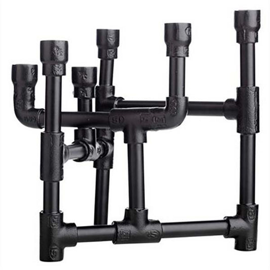 [6-arm] Candelabro de 6 brazos Industrial, negro