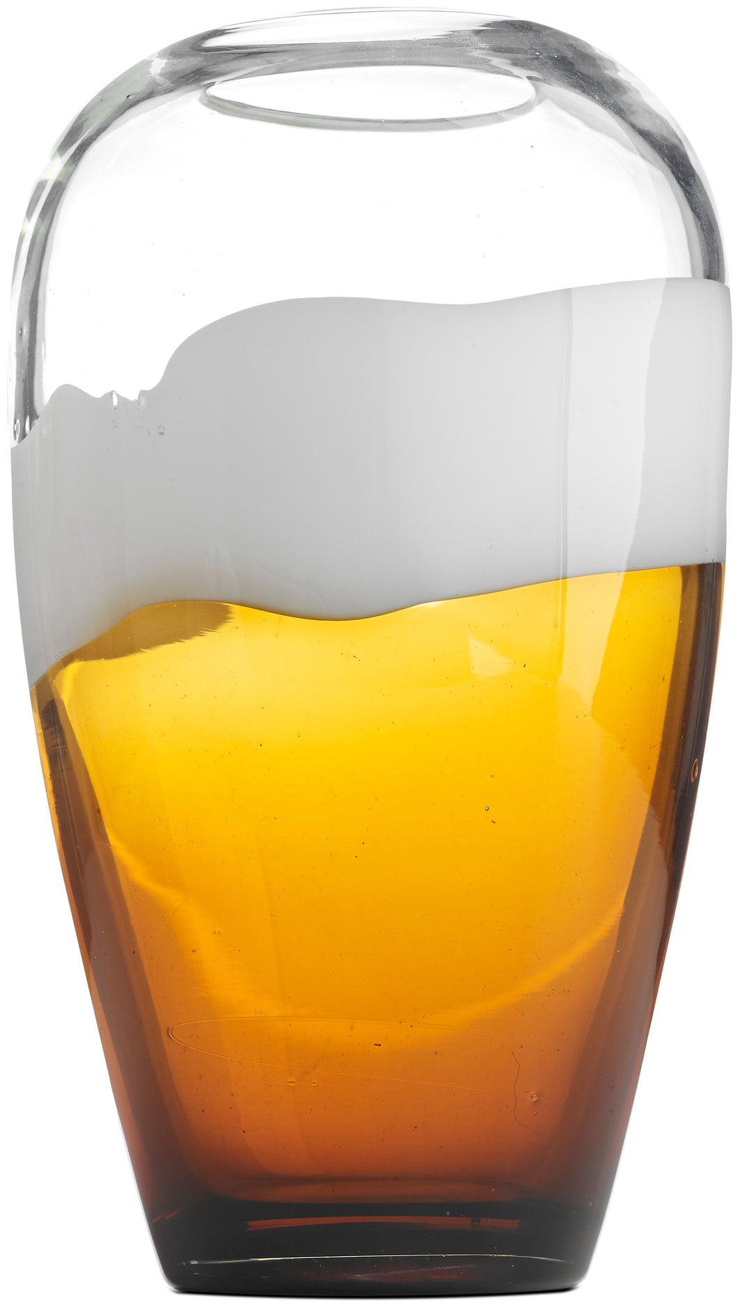 -x06 Vase, glass, transp./white/brown