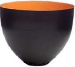 Bol, hierro negro/naranja. A21xØ30cm.