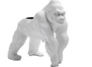 -x08 Candleholder gorilla, white, H13cm