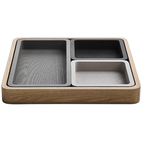 Bandejas Oki, gris oscuro/negro/gris claro