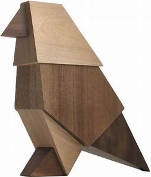 Escultura pájaro Cody, maple/nogal/acacia