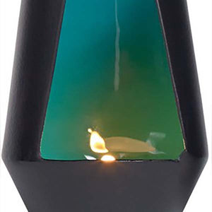 Candelabro para vela de té Life, verde botella/negro