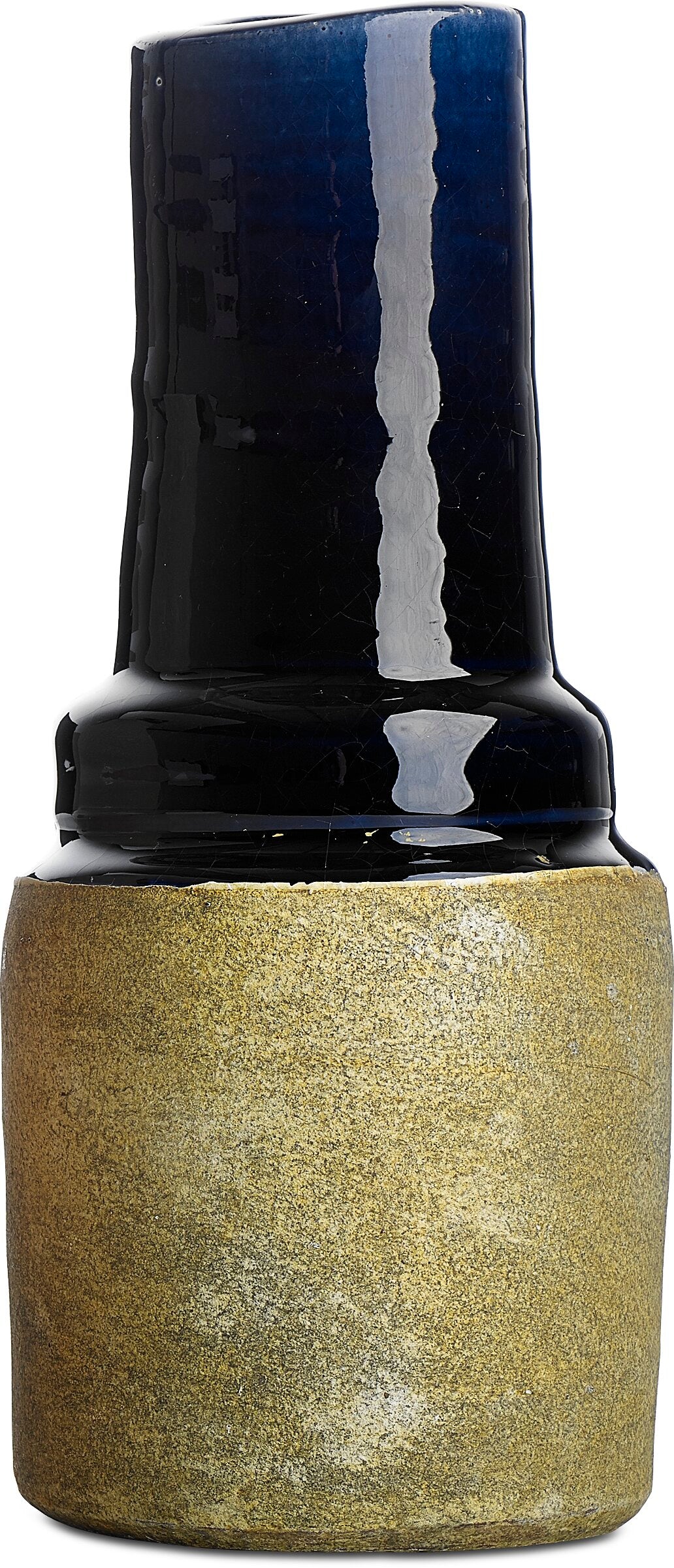 Jarrón de cerámica Two tone, azul oscuro