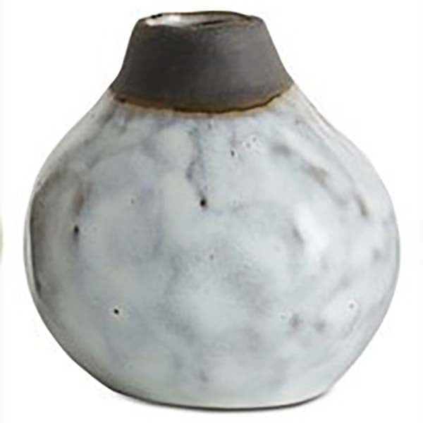 Jarrón Natural clay, cerámica gris grafito//blanco/marrón