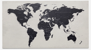 World map arte en concreto, gris. A100xL180cm.