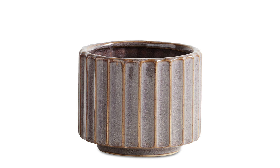 Maceta Groove, color piel