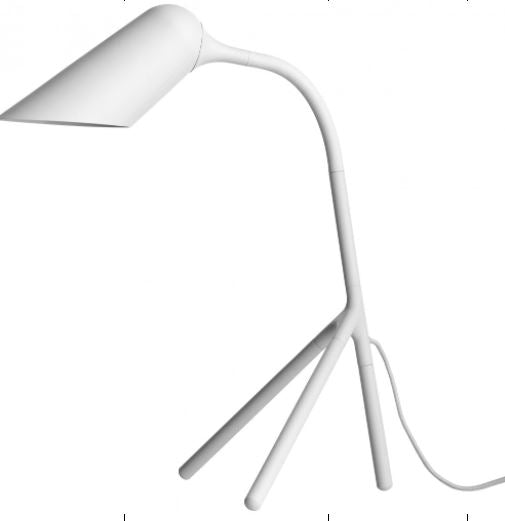 Lámpara de mesa Curious, metal blanco. A60xØ10cm.