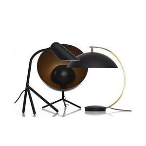 Lámpara de mesa Shelter, metal negro