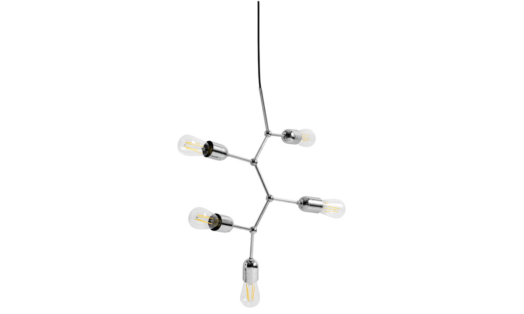 Lámpara de techo Five, cromado. L18xF18xL65cm.