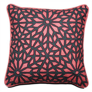 Cojín, """Mosaico"", rojo coral"