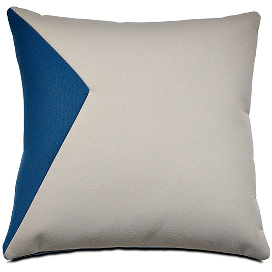 Cojín, """Geometría I"", color arena/azul