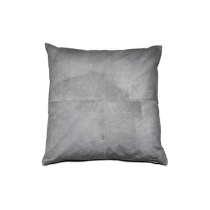 Cojín Leather, gris claro. L43xL43cm.