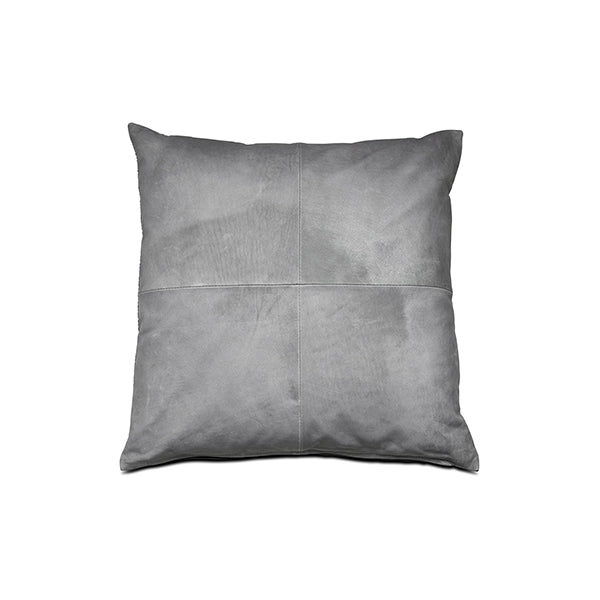 Cojín Leather, gris claro. L43xL43cm.