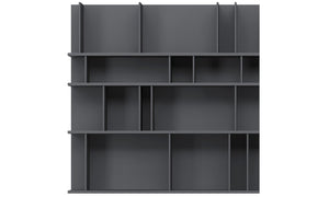 Sistema de pared Como, lacado gris marengo. A102½xL102½xF22cm.
