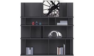 Sistema de pared Como, lacado gris marengo. A102½xL102½xF22cm.