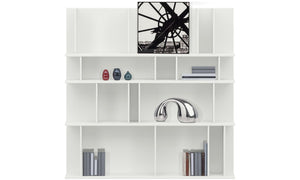 Sistema de pared Como, laca blanca mate. A102½xL102½xF22cm.