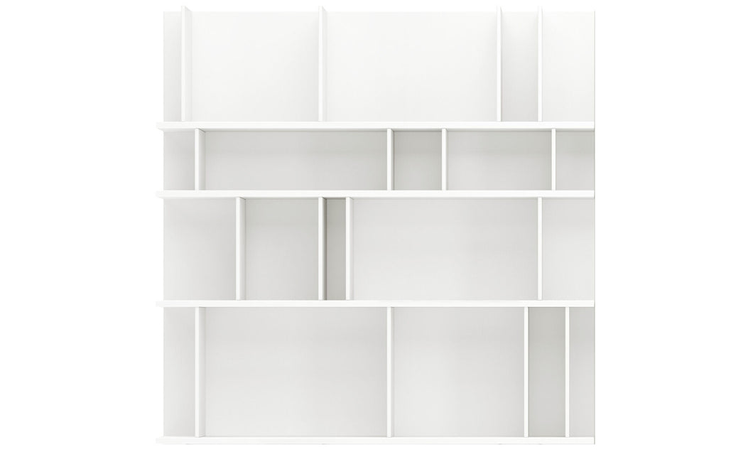 Sistema de pared Como, laca blanca mate. A102½xL102½xF22cm.