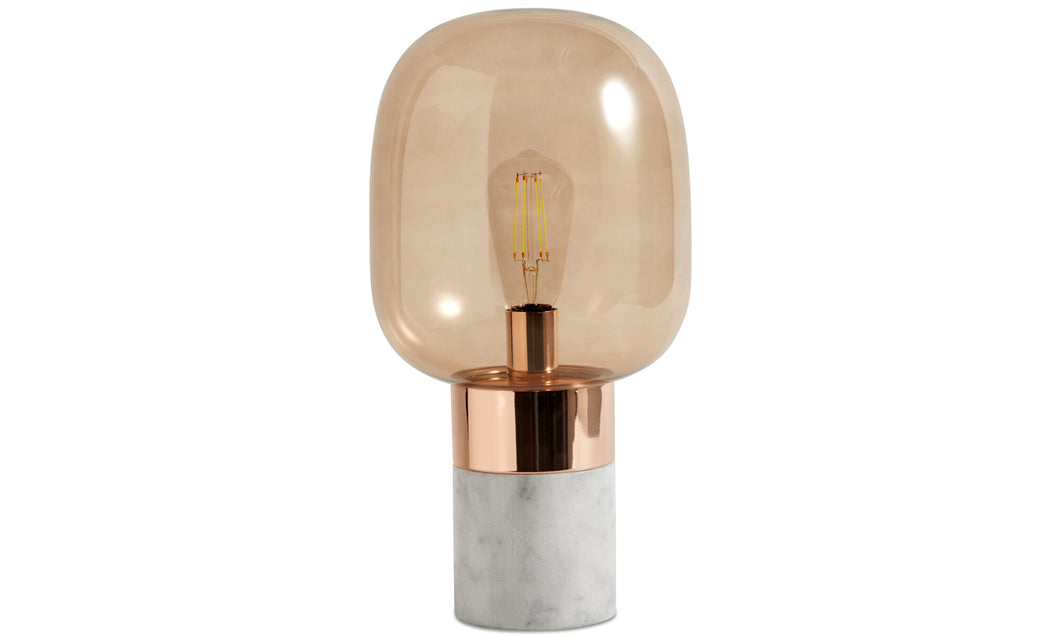 Lámpara de mesa Stockholm, cristal rosado