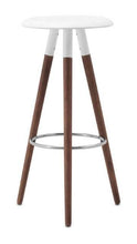 Cargar imagen en el visor de la galería, Taburete Vig, laca blanca/nogal. A77½xØ42cm.
